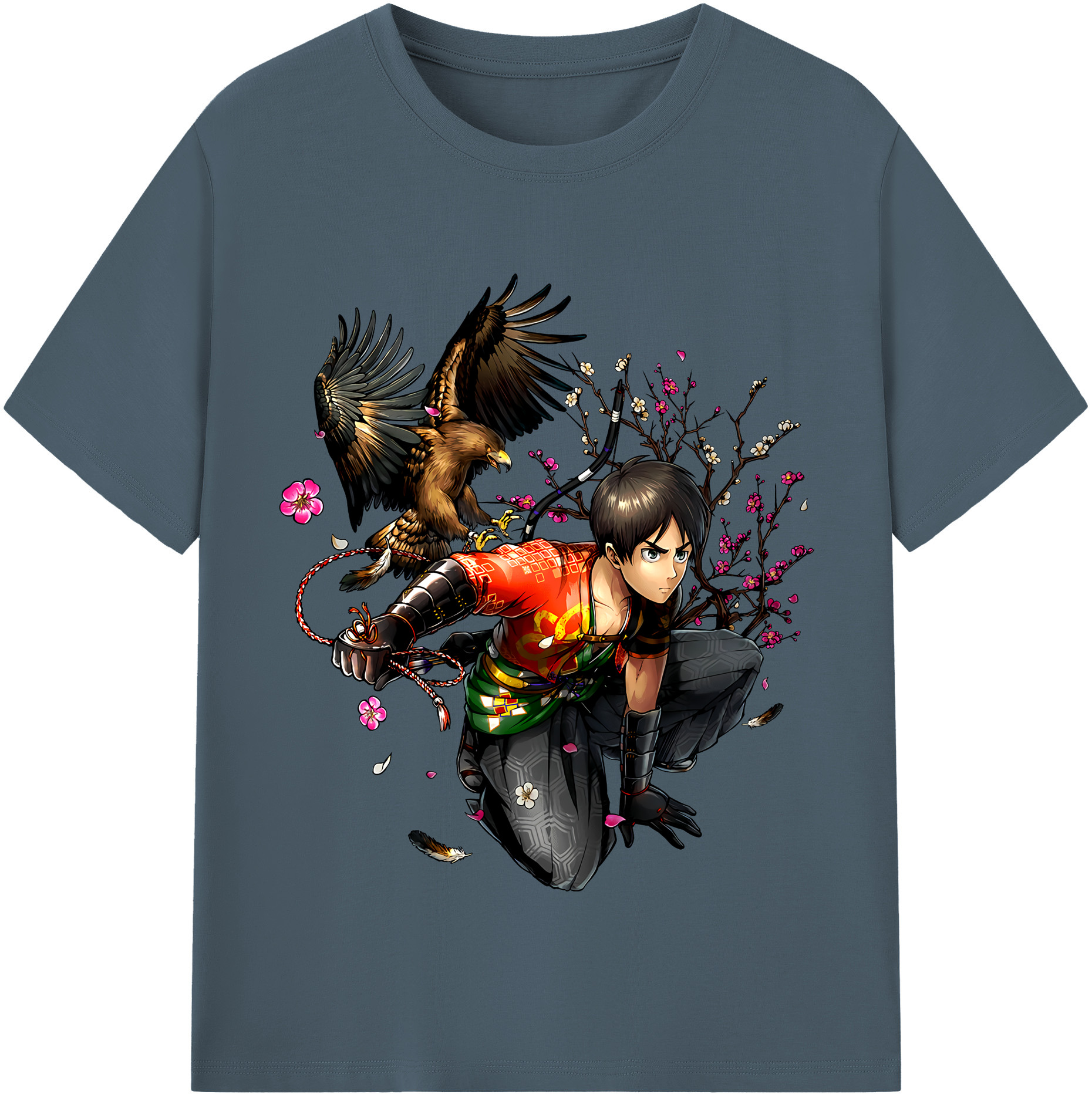 （画像用） 進撃の巨人 エレン･イェーガー Attack on Titan Eren Jäger 綿100％半袖Tシャツ（フロントプリント）
